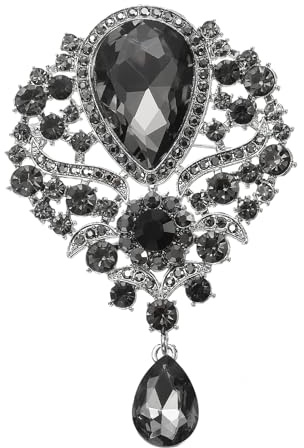 PATIKIL Grande broche en strass vintage en forme de bouquet de cristal - Pour femme - Décoration de mariage, fête d'anniversaire, banquet