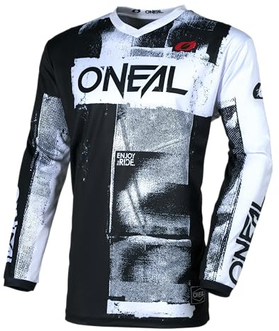 O'NEAL ELEMENT Youth Jersey RANCID schwarz/neon Gelb | mit atmungsaktivem Material, Mesh-Rücken, verlängertem Schnitt und lockerer Passform.