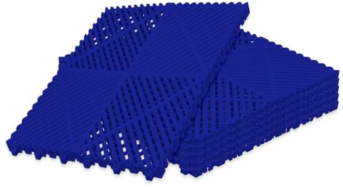 Klicktec Werkstatt-Boden, 6er Set 40x40cm, performance Klick-Fliesen – Garagen-Bodenbelag/Floor (Blau)