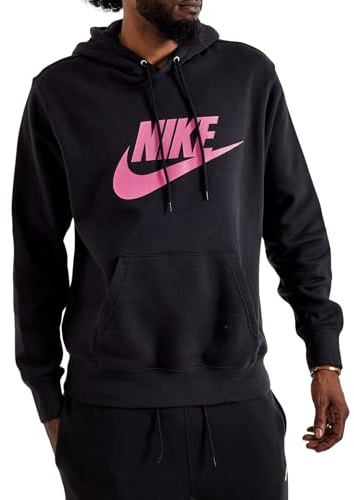 NIKE Sweat à capuche pour homme Club Noir, noir/rose, S
