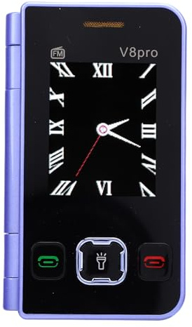 ZJchao Téléphone à Clapet, Téléphone Portable Pliable avec Grandes Touches Tactiles et Lampe de Poche LED, Portable 2G Double écran avec Radio FM et Prise en Charge (Violet)