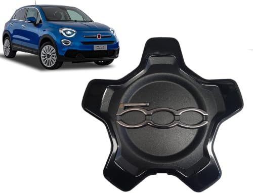 Coppetta Coprimozzo Originale per cerchio in lega per FIAT 500X dal 2014 in poi (1, Nero)