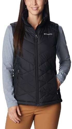 Columbia Women's Heavenly Vest, Puffer Vest Body Warmer, Black, Size S