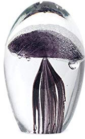 Art Deco Home - Briefbeschwerer QUALLE, Glas, dunkelgrau, 8 cm - 10151SG