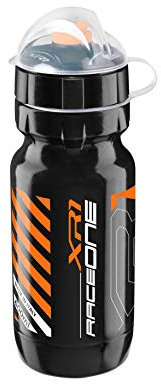 RaceOne XR1 Gourde pour vélo de course 600 cc Noir/orange fluo 100 % fabriquée en Italie
