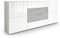 Vladon Sideboard Rova, Made in Germany, Kommode mit 4 Türen und 4 Schubladen, Weiß matt/Weiß Hochglanz/Beton Oxid Optik (166 x 72 x 35 cm)