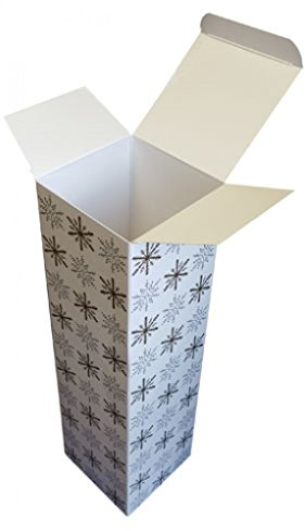 Gold Silver Snowflake Christmas Cardboard Wine Bottle Presentation Gift Boxes Qty 10 Boxes