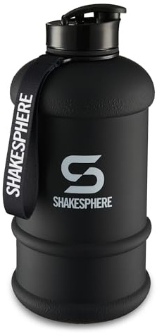 ShakeSphere Matte 1.3L Water Bottle with Black Logo (Matte Black, 1.3)