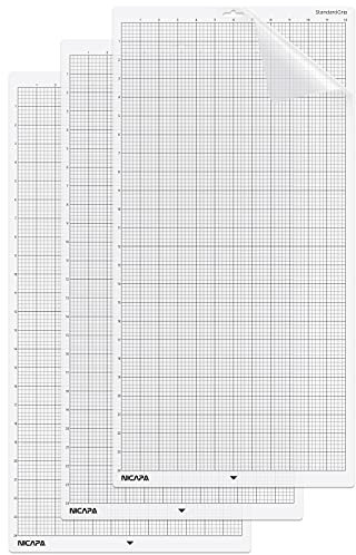 NICAPA Schneidematte für Silhouette Cameo 4/3/2/1 Standardgrip, 30.5x61CM, 3 STK Schneidematten Ersatz Schneidematte für Silhouette Cameo 12x24