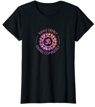Damen Yoga Meditation Mandala Inhale Exhale Outfit T-Shirt