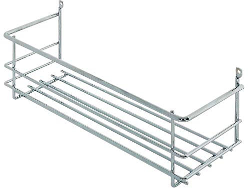 Einbaukorb Putzmittel-Korb Regalkorb Küchen-Schrank - Nische & Türen | Stahl Chrom poliert | Allzweckkorb für Putzmittel & Küchenutensilien | 312 x 101 x 113 mm | 1 Stück - Metall-Korb zum Schrauben