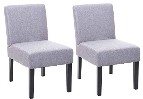 2er-Set Esszimmerstuhl HWC-F61, Stuhl Lounge-Stuhl, Stoff/Textil - grau