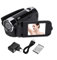 Videocamera Camcorder HD 1080P 270 ° Rotazione Rotazione Elevata definizione Telecamera Vlogging per riunioni familiari 16x Digital Zoom 27Video DV video LCD(EU zwart)