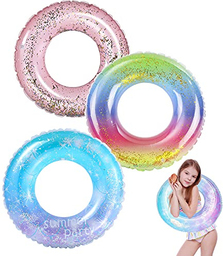 Pool Floats Kids 3 Pack, Inflatable Swim Rings for 2-5 Years Old Kids Pool Tubes Toys, Pool Floats Ring Toys Summer Beach Swimming Pool Party Supplies for Girl Boy