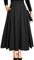 Schwarzer Rock Lang Damen Sommer Elegant High Waist A Linie Schlitz Maxirock Langer Rock mit Taschen L