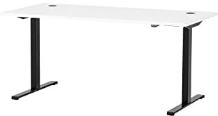 Möbelpartner Montana 701720 Schreibtisch höhenverstellbar, weiß matt, 160 x 75 x 71-121 cm
