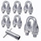 Confezione da 6 morsetti per fune metallica M10, DIN 741, morsetto in acciaio per fune metallica Ø 14 mm (6 pezzi, M10 per Ø 14 mm) Chiave tubolare inclusa