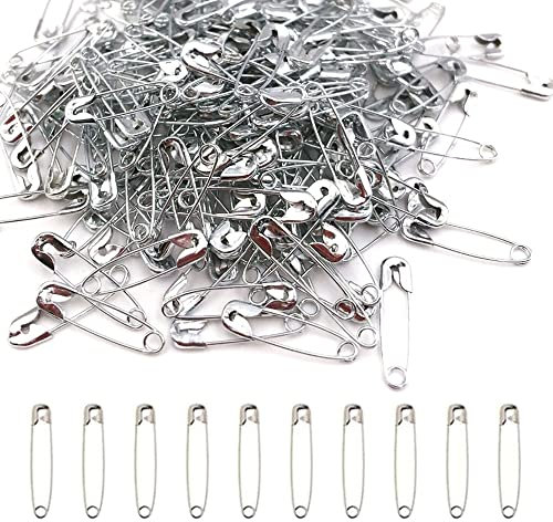 Yosawo 500 Stück Mini Sicherheitsnadeln 20mm Klein Safety pins für Nähen Kleidung DIY Handwerk (Silber)