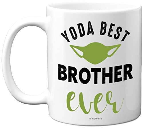 Stuff4 Yoda Best Mug - Brother Gifts from Brother Sister, 11oz Ceramic Dishwasher Safe Coffee Mugs - Perfect for Birthday, Christmas Day, Secret Santa, Borther Birthday Gifts, Cup Made in The UK