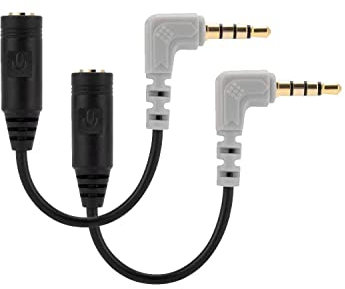 Alphatec Ersatz sc4 Mikrofonkabel für rode, 3,5mm TRS auf TRRS Adapter Schließen Sie Smartphones, Tablets mit Rode VideoMic Go, VideoMicro und BOYA Mic Lavalier-Mikrofon 2 Stück