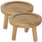 BESTonZON 2 Pezzi Sgabello per Piante in Legno Supporto per Piante in Supporto per Alzata per Fiori in Rotondo per Esposizione All'aperto per Interni