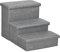 PawHut 3 Step Dog Steps with Storage Boxes, Cat Stairs for Bed, Pet Ladder for Couch, Sofa - Light Grey