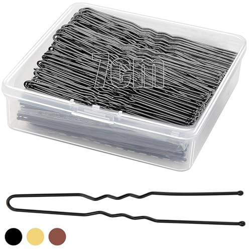 Mbsomnus 200PCS Hair Pins for Buns 7cm U-Shaped Hair Pins Long Black