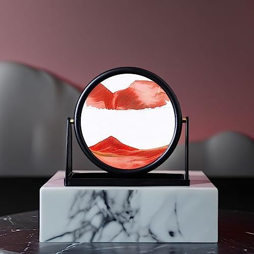 BBTISG Décoration de bureau avec sable mobile - 3D - Peinture sur sable liquide - Cadre de sable fluide pour la maison et le bureau (rouge)