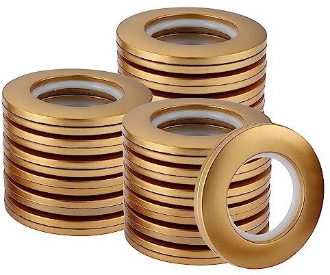 Coolty 32 Stück Vorhang Ösenringe Gardinenringe Vorhangringe Rund Kunststoff Ringe 40mm Innendurchmesser Gardinen Ösen für Fenstervorhang Duschvorhang Türvorhang Wohnaccessoires (Gold Mattiert)