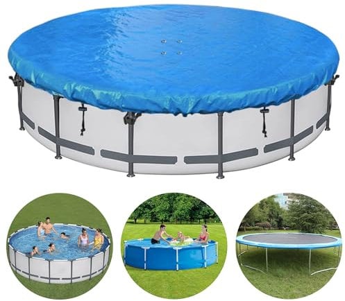 SIHAIAN 16 FT Pool Cover Winter Round Pool Cover Solar Covers for Above Ground Pools Round Pool Weather Cover Easy Installation Pool Cover Ideal for Waterproof and Dustproof (Blue)