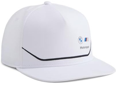 PUMA Unisex BMW M Motorsport Kappe mit Flacher Krempe Hut, weiß, Einheitsgröße