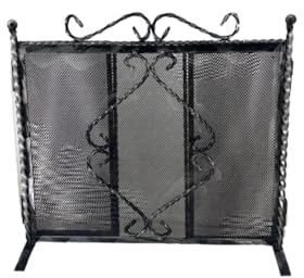 Pare-étincelles en fer forgé avec portes pour cheminée feu 60 cm x 50 cm