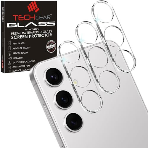 TECHGEAR for Samsung Galaxy S24 Camera Lens Protector [3 Pack] FULL Lens Protectors, Scratch-Resistant Ultra HD 9H Clear Tempered Glass Lens Cover for Samsung S24 5G