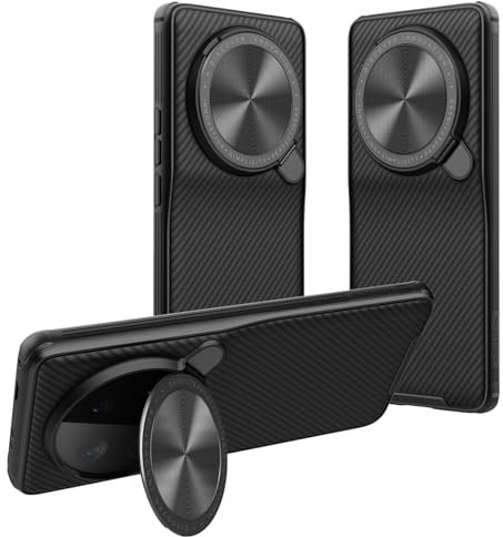 teroxa Coque pour Xiaomi Mi 14 Ultra, objectif d'appareil photo, protection de la vie privée, support pliable avec béquille, pare-chocs en TPU souple, coque arrière en polycarbonate rigide, coins