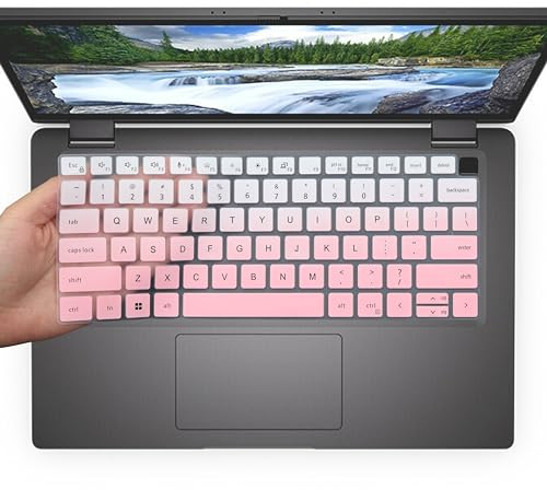Keyboard Cover for Dell Latitude 3440 5420 5430 5431 5440 5450 7410 7420 7430 7440 7450 9420 9430 14, Dell Latitude 7520 9510 9520 15.6 Laptop, Dell Latitude 14 Keyboard Protector Cover (OmbrePink)