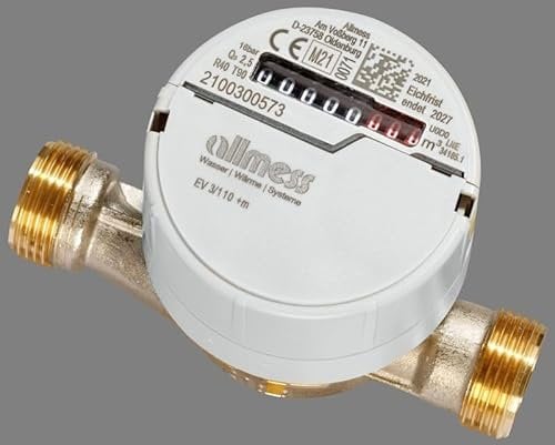 Allmess Wohnungswasserzähler Aufputz EV 3/80-V TU6 +m DN15 Q3=2,5