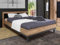 Forte DALATE Bett 180 190, Modernes Bettgestell, Doppelbett, Liegefläche: 160 cm x 200 cm, Holzwerkstoff, Catania Eiche Holzdekor/Schwarz Matt, 181,6 cm breit x 98,5 cm hoch x 211 cm tief