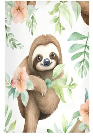 JUMBEAR Geschirrtuch mit süßem Faultier, weich, saugfähig, wiederverwendbar, Geschirrtücher und Tischdekoration, 71,1 x 45,7 cm, 6 Stück