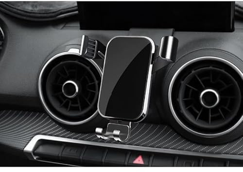 REIJAX Handyhalterung Auto, für Audi Q2 2018-2024 Handy Halterung PKW Lüftung Schwerkraft KFZ Handyhalter, rutschfest Handyhalter Auto,A/Black