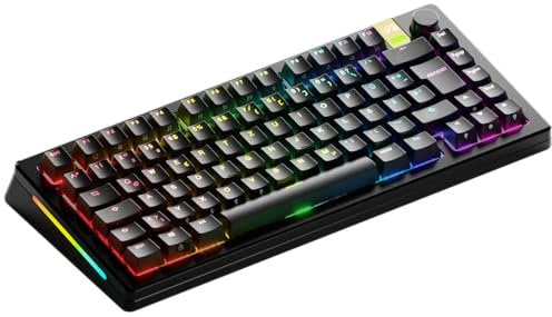 Glorious Gaming GMMK 3 PRO HE: Drahtlose Tastatur, Rapid Trigger, Hall-Effekt, Aluminiumgehäuse, 8K-Abrufrate, Hot-Swap (MX- & HE-Schalter), anpassbare Auslösung, TKL 75%, Deutsche QWERTZ - Schwarz