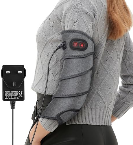 Heating Pad Wrap for Relief, Flexible Heated Pad for Ankle Leg Elbow Wrist and Forearm, Fast Heating Body Wrapping Belt with 4 Heating Levels and 3 Timing Settings, with Adapter-(45x3.5,Grey)