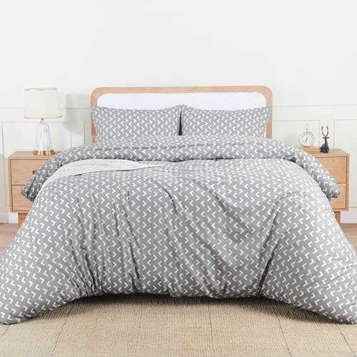 Utopia Bedding Double Arrows White Print Duvet Cover Set - Soft Microfibre Polyester - Bedding Quilt Cover Set