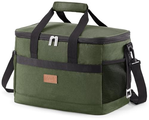 Lifewit 20L Kühltasche Groß faltbar Kühlkorb Kühlbox Isoliertasche Thermotasche Picknicktasche für Lebensmitteltransport, Grün