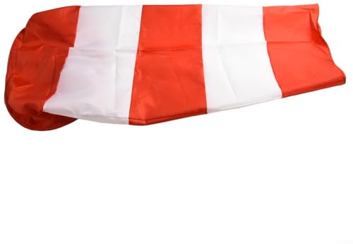 ComfyHarbor Windsack zur Windrichtungserkennung, wasserdichtes Oxford-Tuch, rotes und weißes reflektierendes Design, geeignet für Meteorologie, Landwirtschaft und industrielle Nutzung (100 cm)