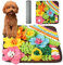 OSDUE Schnüffelteppich Hund, Futterschnüffel-Futtermatte, Hunde-Schnüffelmatte Welpen-Trainingsmatte Schnüffelspielzeug Interaktive Hundespielzeug Hunde Spielteppich für Alle Hunderassen 39x39CM