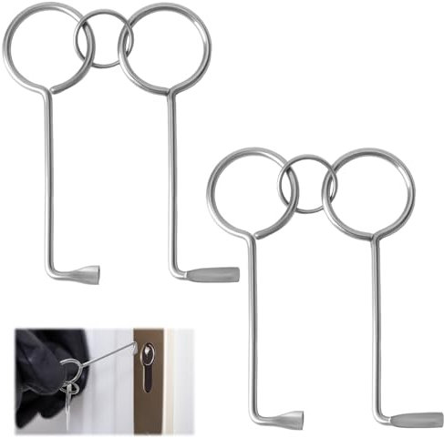 Kit de Crochetage Universel 4 Pièces, Outils en Acier Inoxydable pour Serrures, Idéal pour Zimmertüren, Serruriers, Urgences et Services de Dépannage
