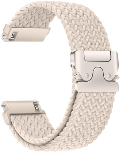 RUIMAYA Geflochtenes Armband Elastisches Verstellbares Uhrenarmband, 20mm Atmungsaktives Sport-Ersatzarmband Geeignet für Smartwatches und Klassische Uhren, Sternenlicht