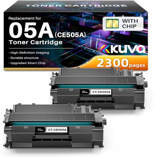 Kuva 05A CE505A Toner Kompatibel für HP 05A 05X CE505A CE505X | Kompatibel für Laserjet P2035 P2055DN P2035N P2055 P2055D P2055X P2030 P2050 (2er-Pack Schwarz)