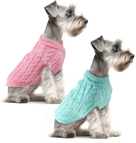 Fiohiros 2 Stück Hundepullover Kleine Hunde,Warmer Hunde Pullover Kleine Hund, Pullover für Hunde Katzen