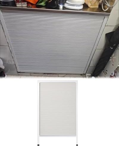 ZIMGOD Falttür Faltbare Schiebetür für Küchenschränke Klein Weiß, Vlies-Schiebetür Ohne Bohren, Küche Schrank Schranktrennwand, Falttür mit Rahmen Sondergröße(85x85cm/33.5x33.5)